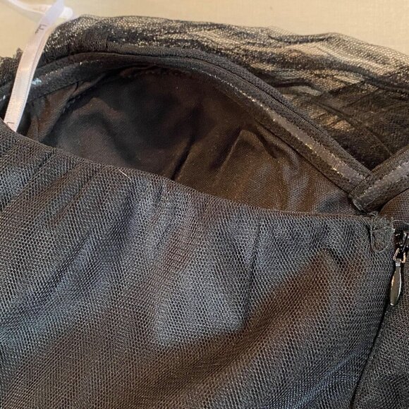 Lulus Tulle Strapless Maxi Dress Black Lined Wedding Prom Gala - Picture 10 of 15